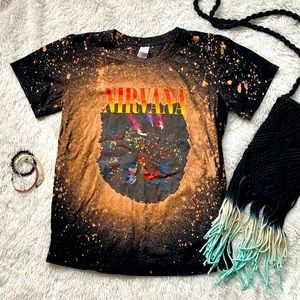 Custom bleached Nirvana MTV unplugged T-shirt